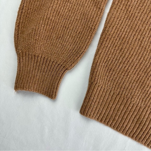 PINK ROSE Balloon Sleeve Half Zip Sweater in Ginger Bread Size S-Juniors (NWT) - Picture 7 of 15